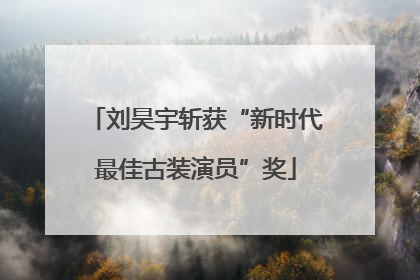 刘昊宇斩获“新时代最佳古装演员”奖