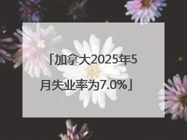 加拿大2025年5月失业率为7.0%