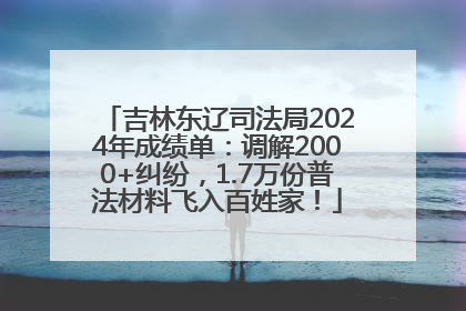 吉林东辽司法局2024年成绩单：调解2000+纠纷，1.7万份普法材料飞入百姓家！
