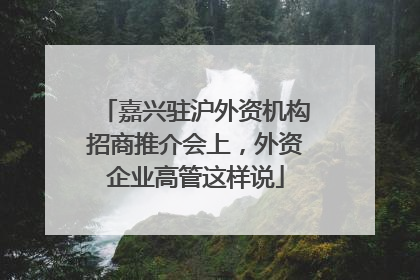 嘉兴驻沪外资机构招商推介会上，外资企业高管这样说