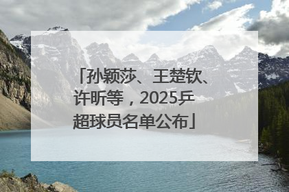 孙颖莎、王楚钦、许昕等，2025乒超球员名单公布