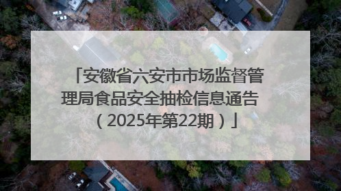 安徽省六安市市场监督管理局食品安全抽检信息通告（2025年第22期）