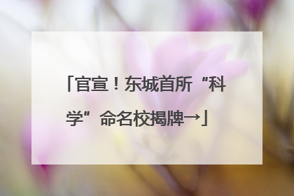 官宣！东城首所“科学”命名校揭牌→