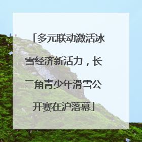 多元联动激活冰雪经济新活力，长三角青少年滑雪公开赛在沪落幕