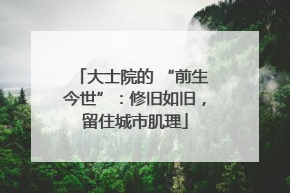 大士院的 “前生今世”：修旧如旧，留住城市肌理