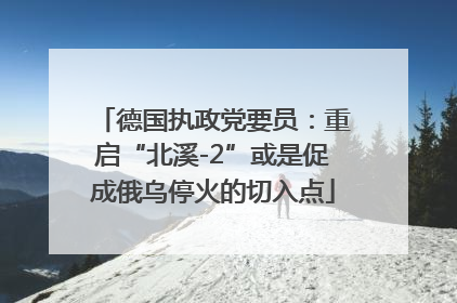 德国执政党要员：重启“北溪-2”或是促成俄乌停火的切入点