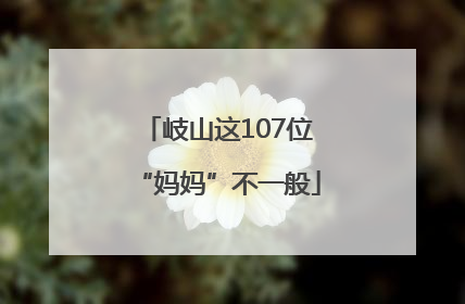 岐山这107位“妈妈”不一般