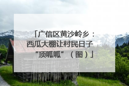 广信区黄沙岭乡：西瓜大棚让村民日子“顶呱呱”（图）