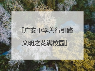 广安中学善行引路 文明之花满校园