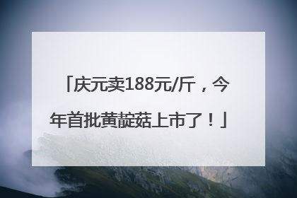 庆元卖188元/斤，今年首批黄靛菇上市了！