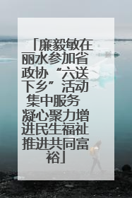 廉毅敏在丽水参加省政协“六送下乡”活动集中服务 凝心聚力增进民生福祉推进共同富裕