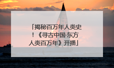 揭秘百万年人类史！《寻古中国·东方人类百万年》开播