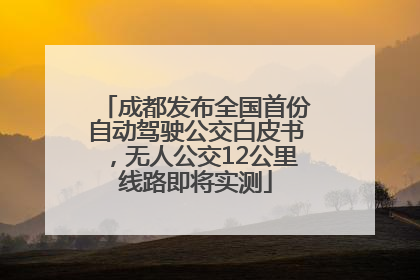 成都发布全国首份自动驾驶公交白皮书，无人公交12公里线路即将实测
