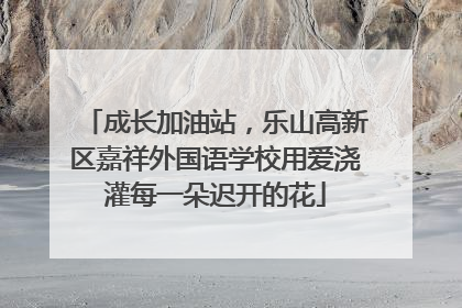 成长加油站，乐山高新区嘉祥外国语学校用爱浇灌每一朵迟开的花