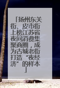 扬州东关街、皮市街上榜江苏省夜间消费集聚商圈，成为古城老街打造“夜经济”的样本