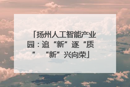 扬州人工智能产业园：追“新”逐“质” “新”兴向荣