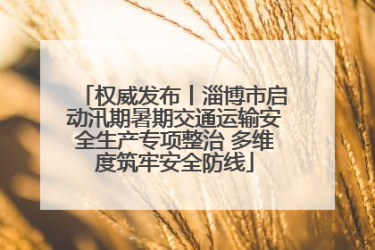 权威发布丨淄博市启动汛期暑期交通运输安全生产专项整治 多维度筑牢安全防线