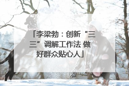 李梁勃：创新“三三”调解工作法 做好群众贴心人
