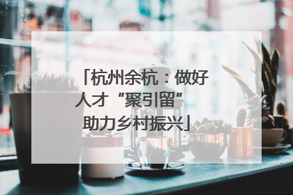 杭州余杭：做好人才“聚引留” 助力乡村振兴