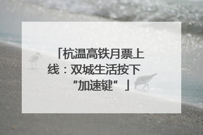 杭温高铁月票上线：双城生活按下“加速键”