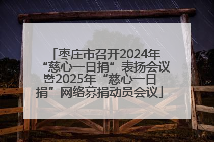 枣庄市召开2024年“慈心一日捐”表扬会议暨2025年“慈心一日捐”网络募捐动员会议
