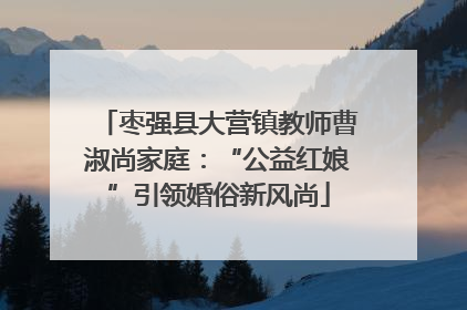 枣强县大营镇教师曹淑尚家庭：“公益红娘”引领婚俗新风尚