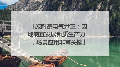 施耐德电气尹正：因地制宜发展新质生产力，场景应用非常关键