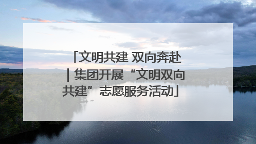 文明共建 双向奔赴｜集团开展“文明双向共建”志愿服务活动