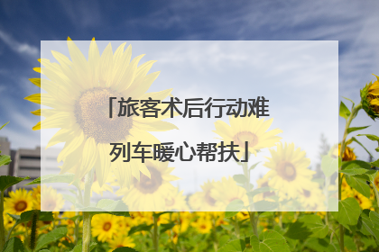 旅客术后行动难 列车暖心帮扶