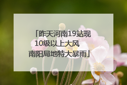 昨天河南19站现10级以上大风  南阳局地特大暴雨