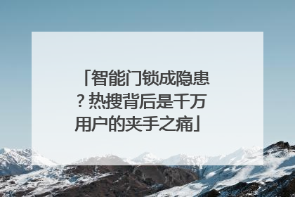 智能门锁成隐患？热搜背后是千万用户的夹手之痛