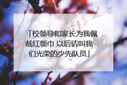 校领导和家长为我佩戴红领巾 以后请叫我们光荣的少先队员
