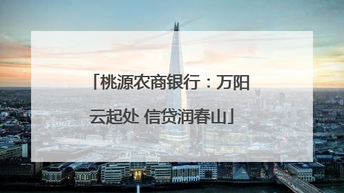 桃源农商银行：万阳云起处 信贷润春山