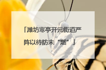 潍坊寒亭开元街道严阵以待防未“燃”