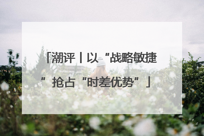 潮评丨以“战略敏捷”抢占“时差优势”