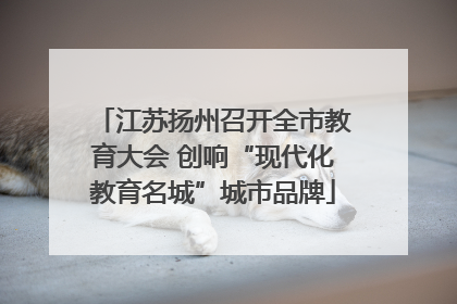 江苏扬州召开全市教育大会 创响“现代化教育名城”城市品牌