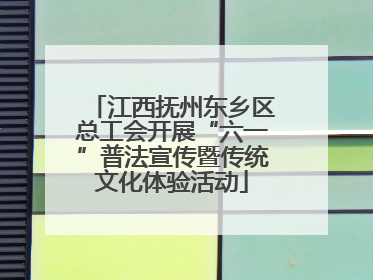 江西抚州东乡区总工会开展“六一”普法宣传暨传统文化体验活动