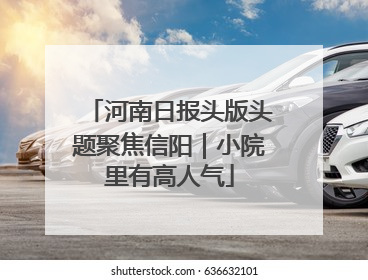 河南日报头版头题聚焦信阳｜小院里有高人气