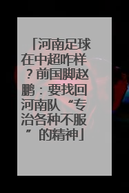 河南足球在中超咋样？前国脚赵鹏：要找回河南队“专治各种不服”的精神