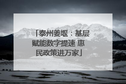 泰州姜堰：基层赋能数字提速 惠民政策进万家