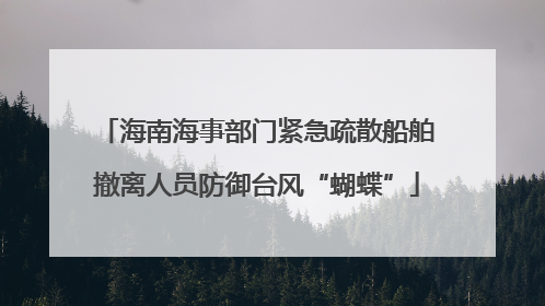 海南海事部门紧急疏散船舶撤离人员防御台风“蝴蝶”