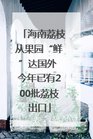 海南荔枝从果园“鲜”达国外 今年已有200批荔枝出口