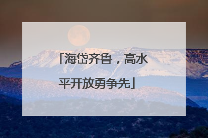 海岱齐鲁，高水平开放勇争先