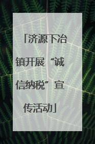 济源下冶镇开展“诚信纳税”宣传活动