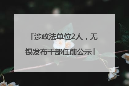 涉政法单位2人，无锡发布干部任前公示