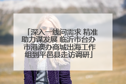 深入一线问需求 精准助力谋发展 临沂市台办 市港澳办商城出海工作组到平邑县走访调研