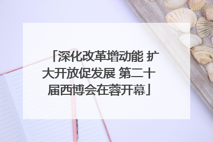 深化改革增动能 扩大开放促发展 第二十届西博会在蓉开幕