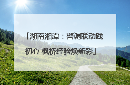 湖南湘潭：警调联动践初心 枫桥经验焕新彩