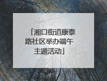 湘口街道康泰路社区举办端午主题活动