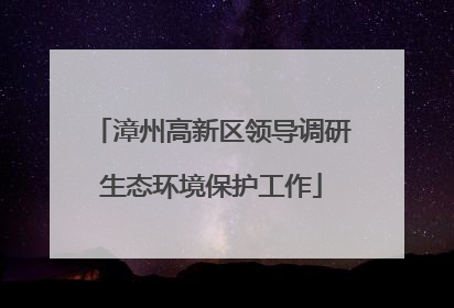 漳州高新区领导调研生态环境保护工作